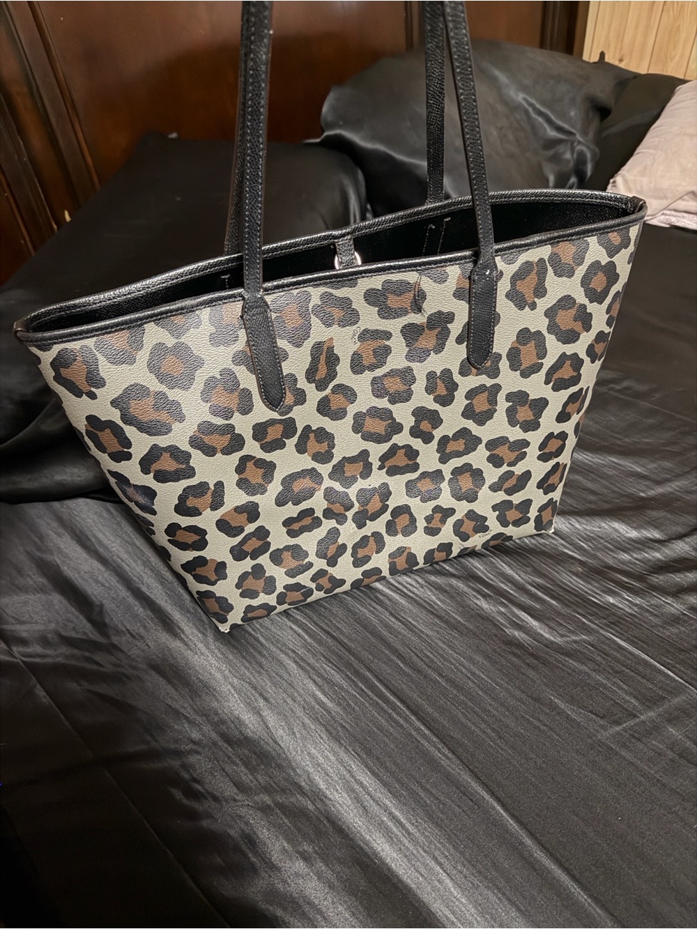 Coach Leopard Print Tote in Brown and Black